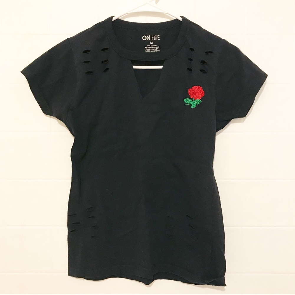 On Fire Distressed Tee